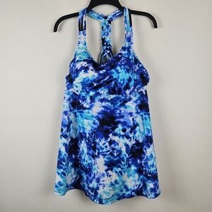 Swimsuit For All Braided Watercolor Print Tankini Size 16 NWT